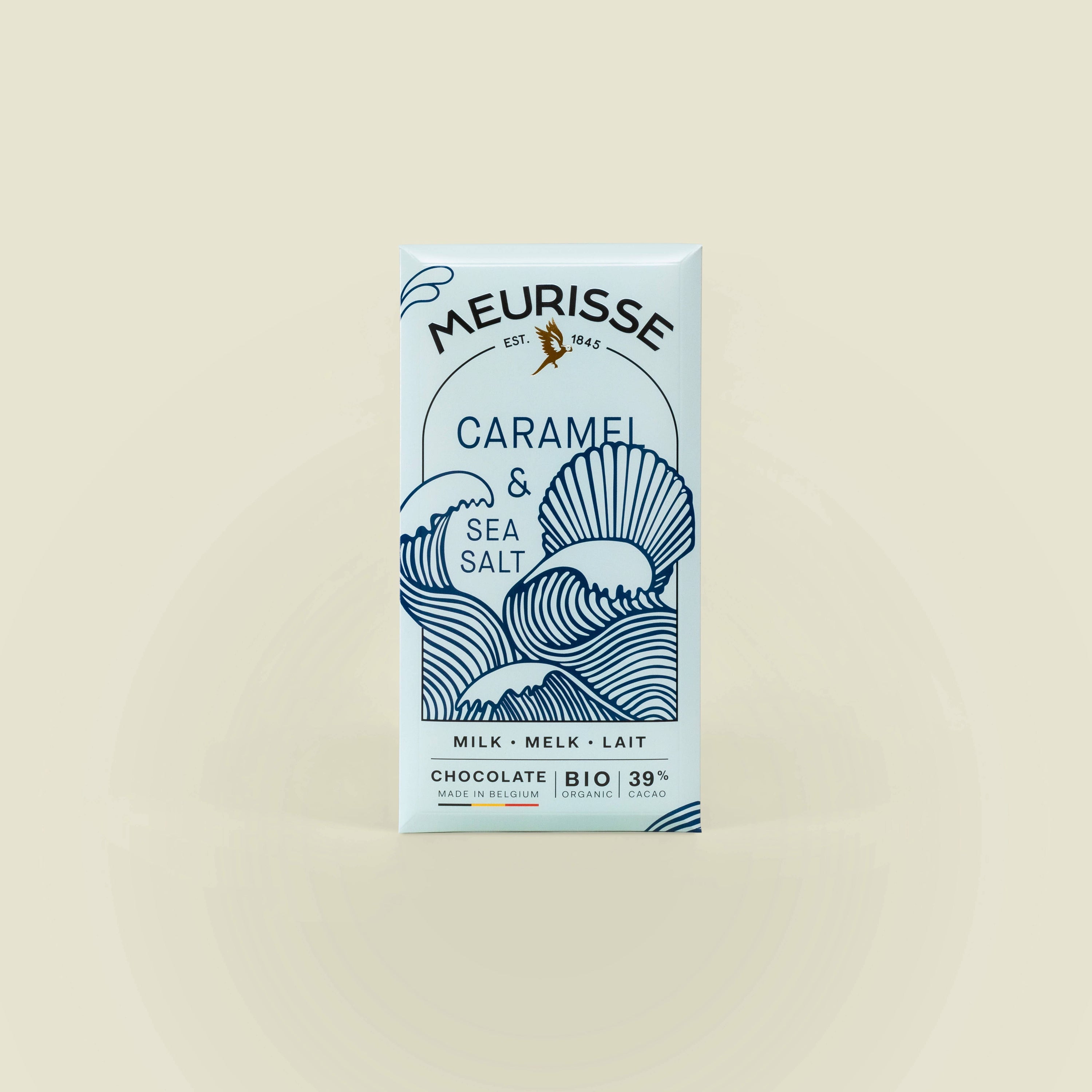 Chocolate con leche orgánico con caramelo y sal marina (100 g)