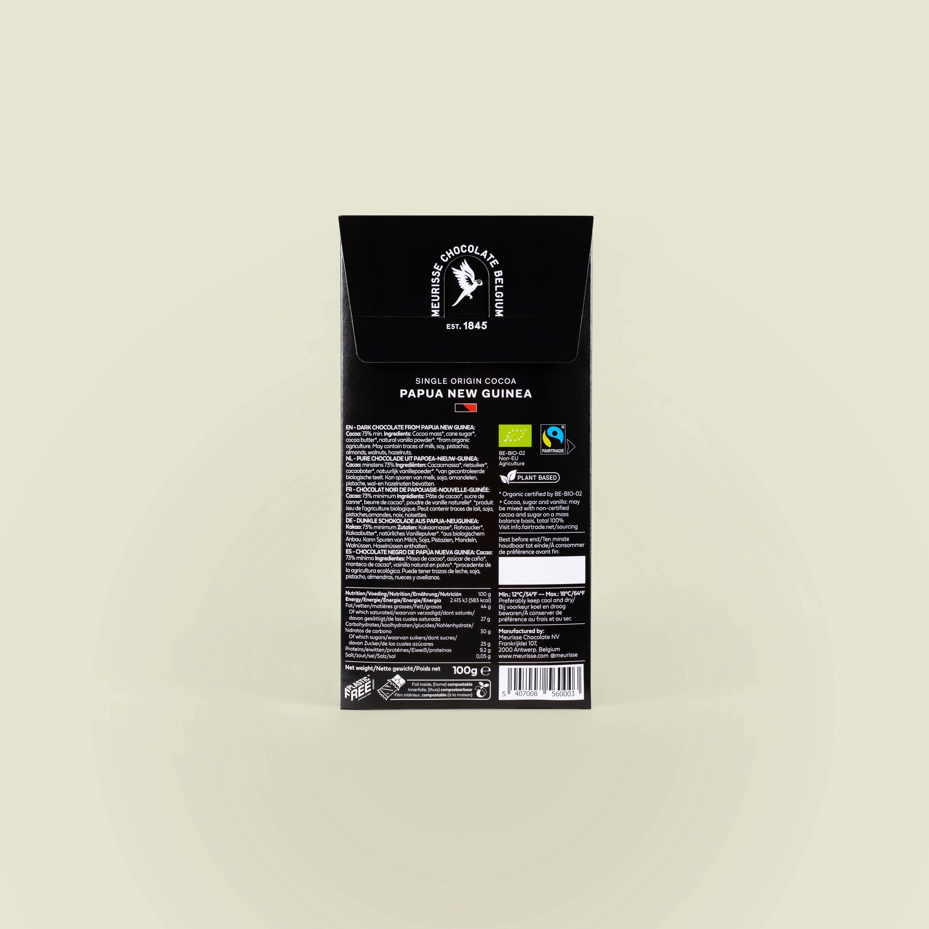 Meurisse. Chocolate negro orgánico de Papúa Nueva Guinea