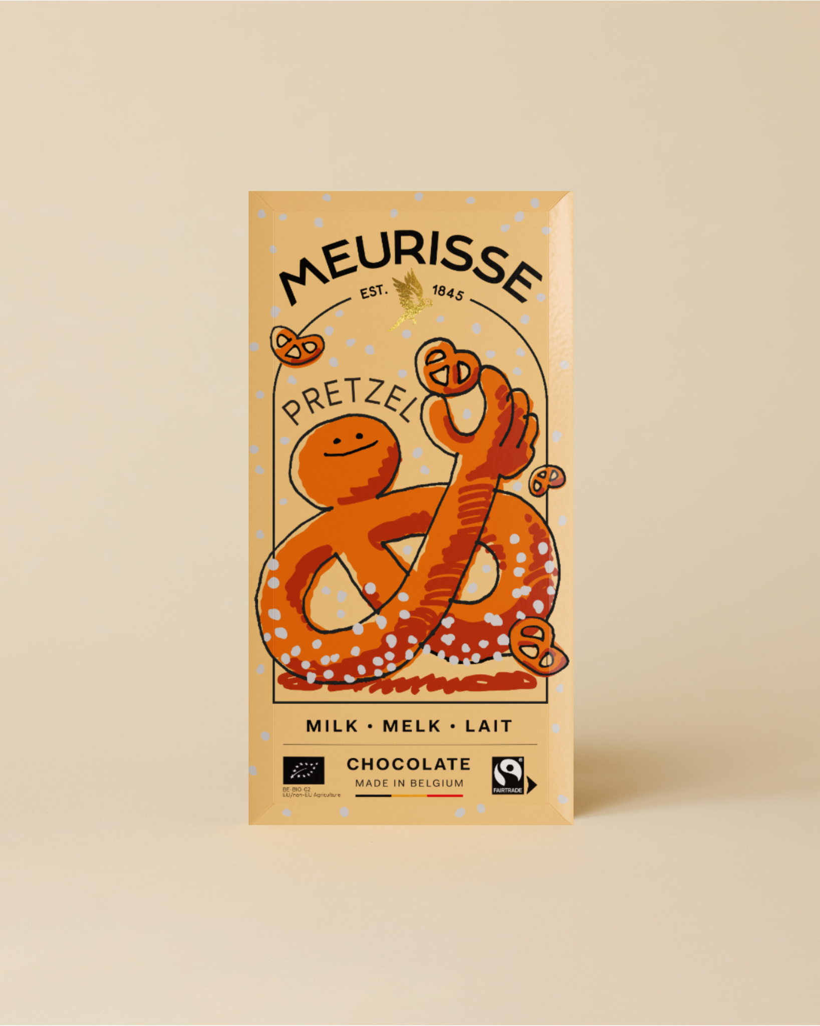 Chocolate con Leche Orgánico con Pretzels (100g)